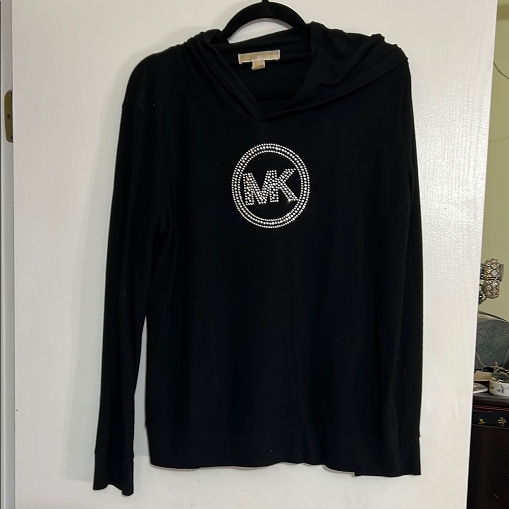Michael Kors Black Hoodie with Silver Logo